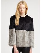 Cut25 Colorblock Rabbit Fur Coat - Lyst