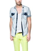 Zara Denim Shirt - Lyst