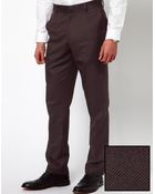 Asos Slim Fit Smart Trousers in Herringbone - Lyst