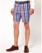 Asos Slim Fit Shorts in Check - Lyst