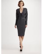 Donna Karan New York Tucked Front Jersey Dress - Lyst