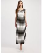 Jil Sander Silkcotton Stripe Gown - Lyst