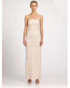 Sue Wong Strapless Embroidered Gown - Lyst