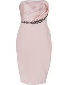 Notte By Marchesa Strapless Silk Organza Dress in Blush - Lyst