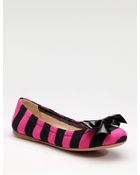 Prada Striped Canvas Ballet Flats - Lyst