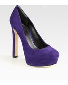B Brian Atwood Savita Suede Platform Pumps - Lyst