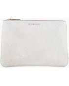 Givenchy Metallic Silver Leather Sugar Pouch - Lyst