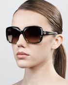 Gucci Oversized Square Diamondpattern Sunglasses - Lyst