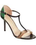 Sergio Rossi Python Band Tstrap Sandal - Lyst