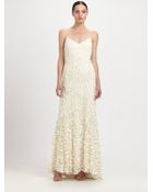 Theia Petaldetailed Crepe Gown - Lyst