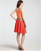 Halston Heritage Color Block Dress Tie Shoulder - Lyst