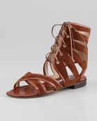 Manolo Blahnik Vestalamod Suede Gladiator Sandal - Lyst