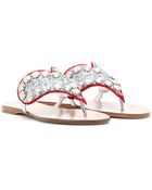 Miu Miu Leather Sandals with Embellished Heart - Lyst