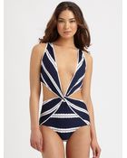 Oscar de la Renta Onepiece Twistfront Swimsuit - Lyst
