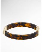Michael Kors Faux Tortoise Hinged Bangle - Lyst