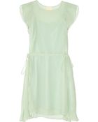Band Of Outsiders Plissã© Silk-Chiffon Dress - Lyst