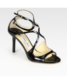 Jimmy Choo Ivette Strappy Patent Leather Sandals - Lyst