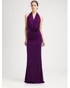 Nicole Miller Halter Jersey Gown - Lyst