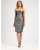 Notte By Marchesa Strapless Sequined Dress - Lyst