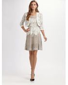 Oscar de la Renta Openweave Cotton Dress - Lyst
