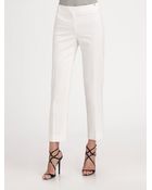 St. John Stretch Cotton Capri Pants - Lyst