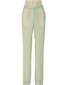 Roberto Cavalli Printed Georgette Wide Leg Pants - Lyst