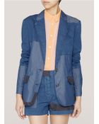 Acne Studios Cindy Denim Patchwork Blazer - Lyst