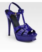 Saint Laurent Tribute Patent Leather Platform Sandals - Lyst