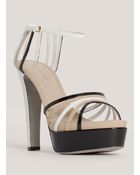Sergio Rossi Patentleather Strappy Sandals - Lyst