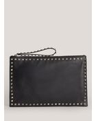 Valentino Studded Medium Leather Clutch - Lyst