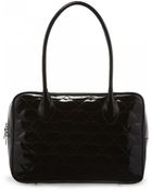 Lulu Guinness Black Quilted Lips Patent Leather Large Jenny - Lyst