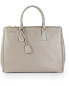 Prada Saffiano Lux Double-Zip Tote - Lyst