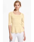 Bobeau Ponte Peplum Top - Lyst