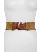 Cara Solid Beaded Stretch Belt - Lyst