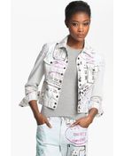 Mary Katrantzou X Current/elliott Print Denim Jacket - Lyst