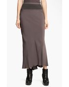 Rick Owens Crepe Midi Skirt - Lyst