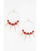 Spring Street Design Group Wood Spike Hoop Earrings - Lyst