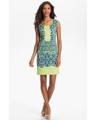 Adrianna Papell Ikat Print Sheath Dress - Lyst
