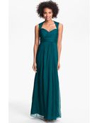 Amsale Crinkled Silk Chiffon Gown - Lyst