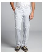 Armani Grey Stretch Cotton Flat Front Pants - Lyst