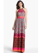 Eliza J Mixed Print Maxi Dress - Lyst