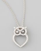Roberto Coin 18k White Gold Diamond Owl Necklace - Lyst