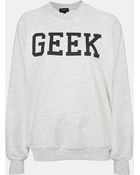 Topshop Geek Sweatshirt - Lyst
