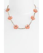Tory Burch Flora Station Necklace - Lyst