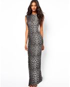 Asos Animal Open Back Maxi Dress - Lyst