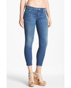 Mother The Looker Crop Skinny Jeans Peppermint Kisses - Lyst