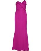 Notte By Marchesa Strapless Rose Twist Gown - Lyst