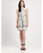 Rebecca Taylor Silk Animal Print Dress - Lyst