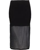 Topshop Black Mesh Hem Tube Skirt - Lyst
