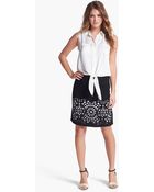 Vince Camuto Laser Cut Skirt - Lyst